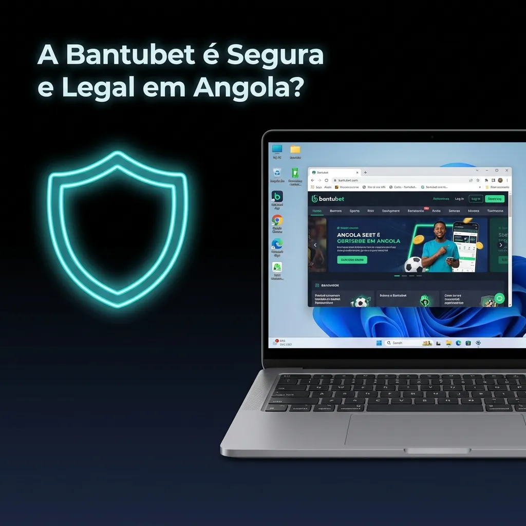 Bantubet logo with IRAJ license seal, SSL security badge, and responsible gaming icons on Angola map background