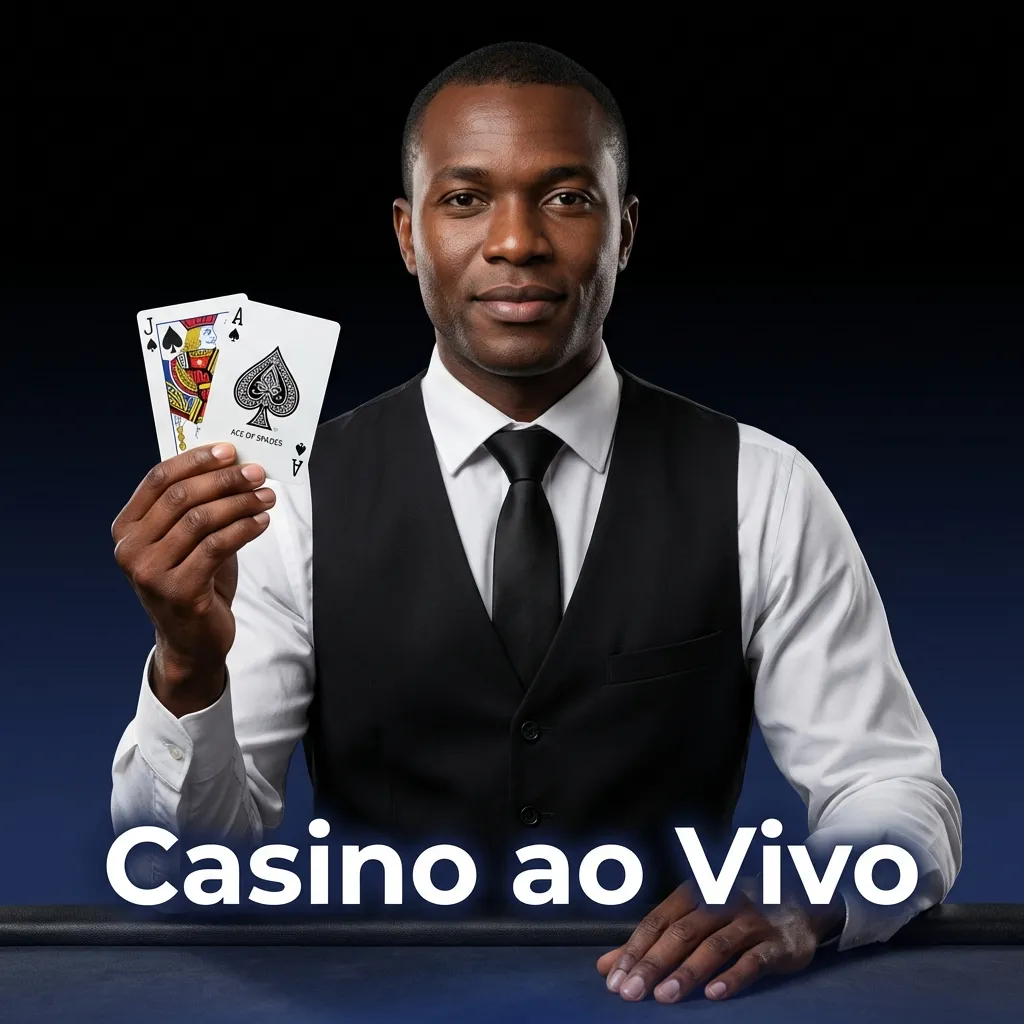 Live casino dealers operating blackjack, roulette, baccarat tables with HD streaming and chat in Portuguese and English